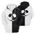 Black White Skull Face Halloween Golf Polo Shirt, Mens Golf Shirts, Golf Polo Shirts For Men