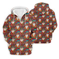 Groovy Hippie Santa Seamless Pattern Golf Shirts, Gifts For Golf Lovers, Christmas Golf Shirt, Golfing Apparel