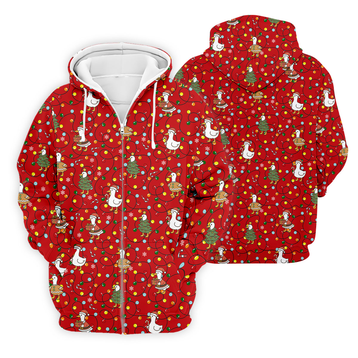 Funny Duck Merry Xmas Red Golf Shirts, Gifts For Golf Lovers, Polo Shirts For Men, Golfing Apparel
