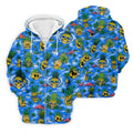 Pineapple Skull Golf Shirt, Tropical Island Volcano Pattern, Golf Shirt For Men