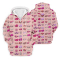 Pink Funny Boob Pattern Golf Polo Shirt, Men's Golf Shirts, Printed Golf Shirts