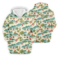 Christmas Santa Surfing Tropical Hawaiian Golf Shirt, Golf Shirts For Men, Printed Golf Shirts