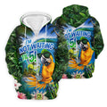 Parrot Life Not Waiting Til 5 Tropical Golf Shirt, Hawaiian Golf Shirt, Mens Golf Shirts, Golf Apparel For Men