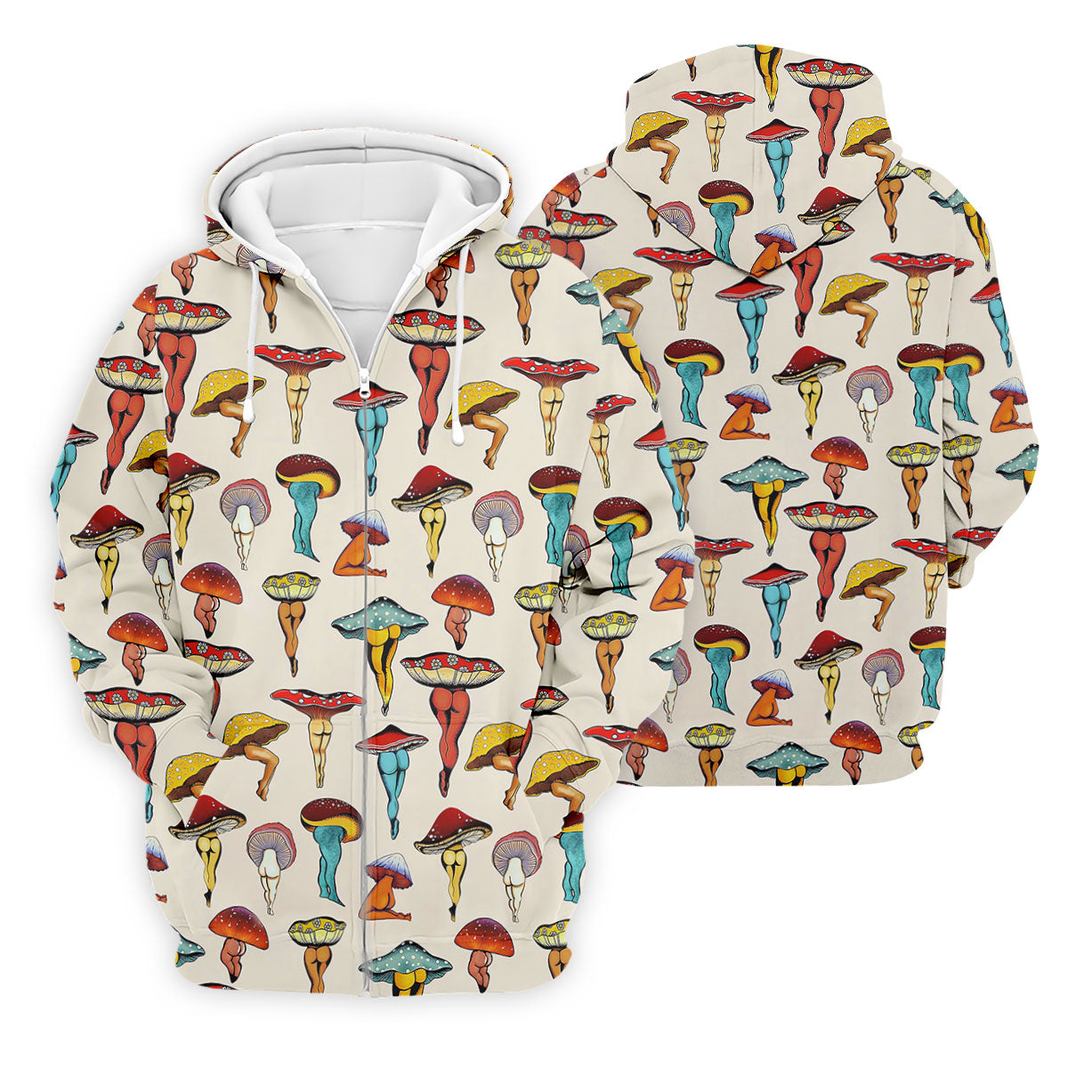 Funny Mushroom Legs Pattern Golf Polo Shirt, Printed Golf Shirts, Golf Polo Shirts For Men