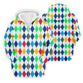 Colorful Argyle Golf Shirt, Classic Diamond Pattern Polo, Polo Shirts For Men