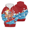Men's Funny Santa Surfing Men's Golf Polo, Christmas Golf Shirt, Golf Apparel For Men