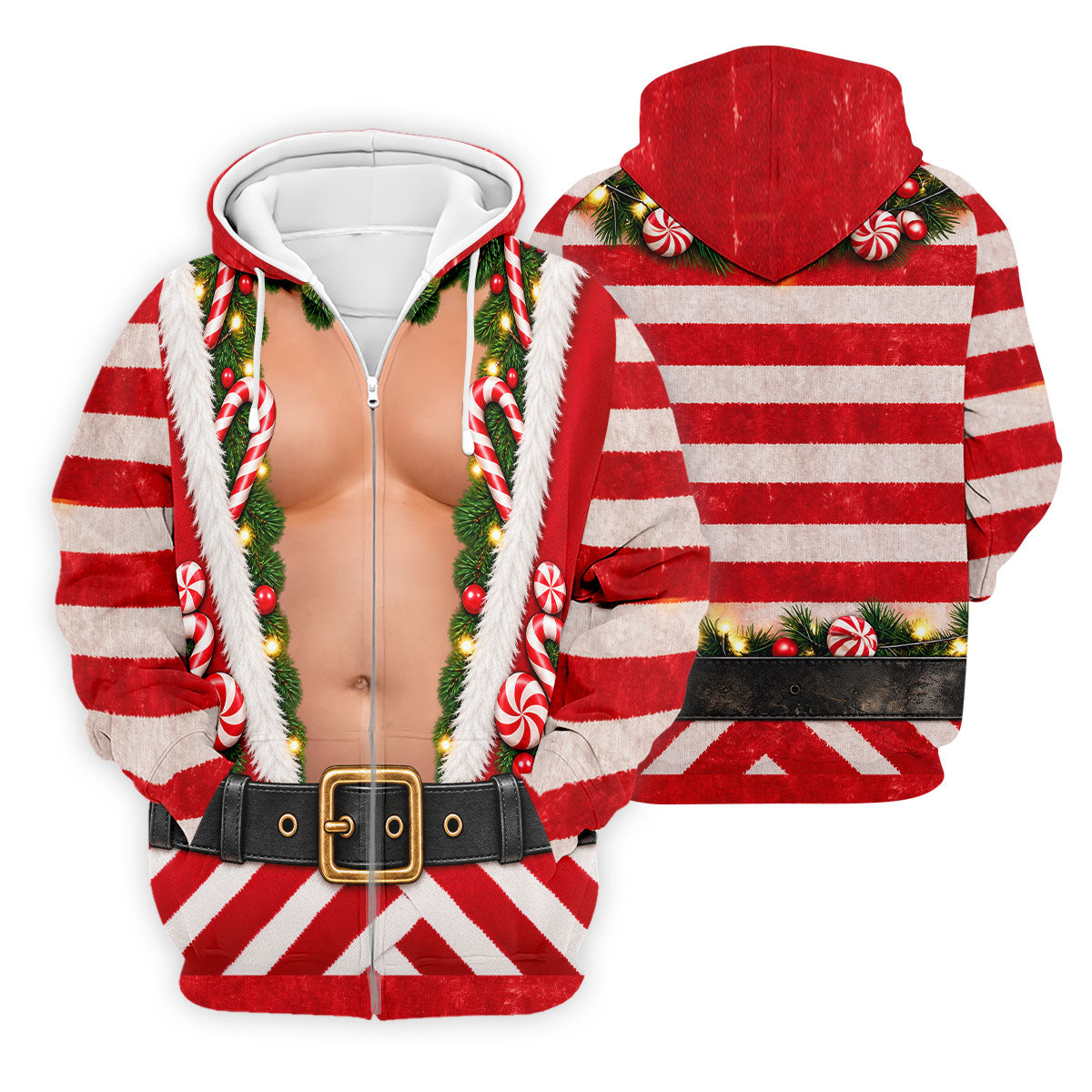 Candy Cane Santa Suit Christmas Golf Shirt, Mens Golf Shirts, Golf Apparel For Men