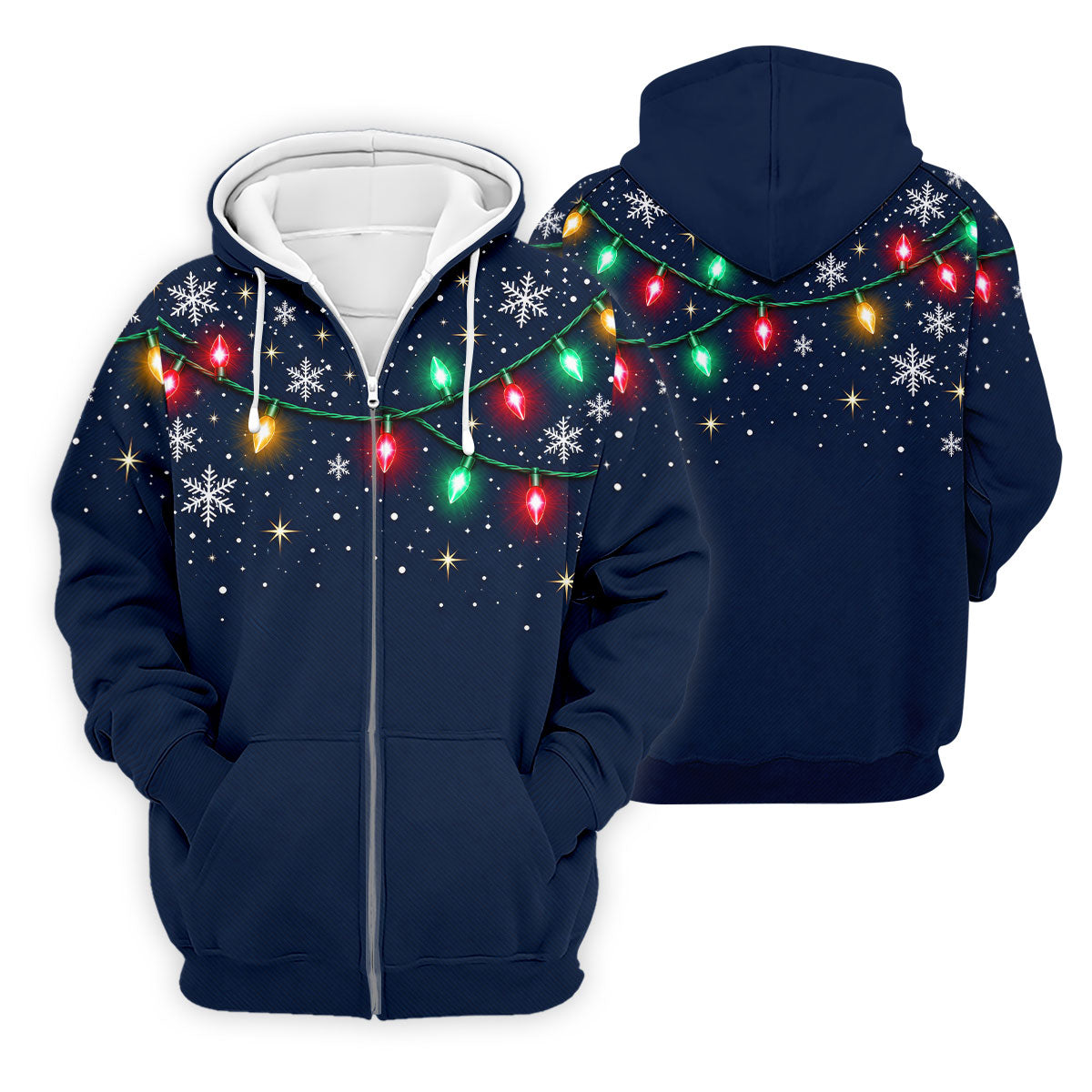 String Lights Snowflakes Christmas Golf Shirt, Mens Golf Shirts, Golf Apparel For Men