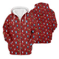 Funny Christmas Characters Golf Pose Red Golf Shirt, Christmas Golf Shirt, Polo Shirts For Men