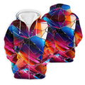 Colorful Broken Glass Abstract Golf Polo Shirt, Golf Shirts For Men, Printed Golf Shirts