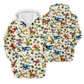 Vintage Airplane Hawaiian Golf Shirt, Tropical Aircraft Pattern, Polo Shirts For Men