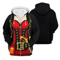 Red Corset Pirate Costume Skull Belt Golf Shirt, Mens Golf Polo, Golf Apparel For Men, Printed Golf Shirts