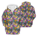 Halloween Patchwork Pattern Golf Polo Shirt, Men's Golf Shirt, Hawaiian Golf Shirt