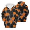 Black Cat Pumpkin Halloween Golf Polo Shirt, Mens Golf Apparel, Golf Shirts For Men