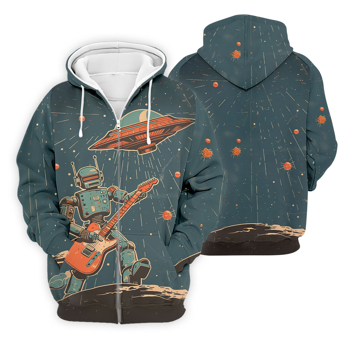 Robot UFO Sleeveless Golf Shirt, Cute Golf Outfit, Mens Polo Shirts, Golf Shirts For Men