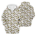 Floral Golf Club Pattern White Hawaiian Golf Shirt, Men's Golf Shirt, Golf Apparel For Men
