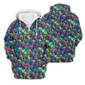 Colorful Zombie Head Pattern Halloween Golf Polo Shirt, Mens Golf Polo, Golf Shirts For Men
