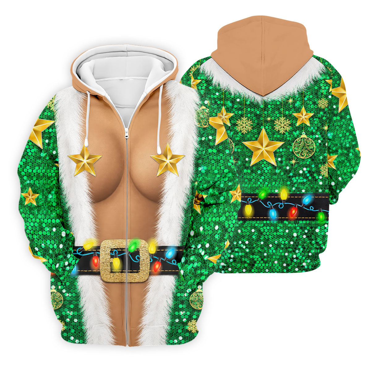 Green Santa Gold Stars Christmas Golf Shirt, Mens Golf Shirts, Mens Polo Shirts