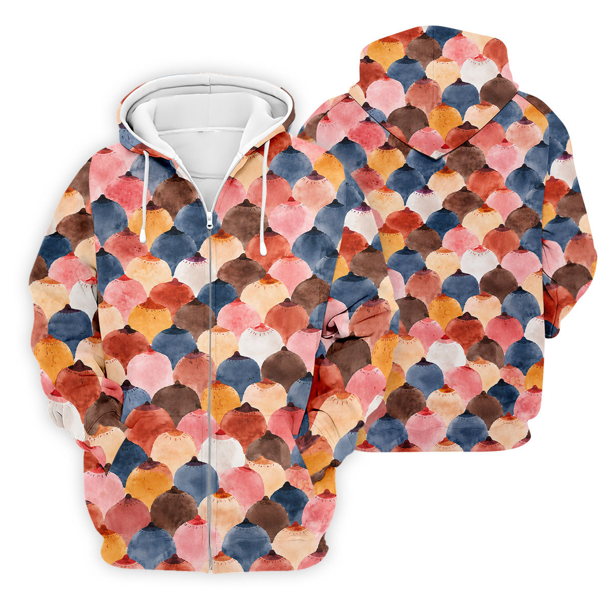 Colorful Watercolor Shell Pattern Golf Shirt, Golf Shirts For Men, Men's Golf Shirt, Polo Shirts For Men