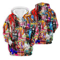 Colorful Abstract Graffiti Street Art Golf Shirt, Mens Golf Polo, Golf Apparel For Men
