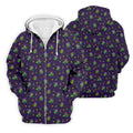 Funny Crocodile Mardi Gras Golf Shirts, Purple Golf Shirt, Golf Gift For Men, Golf Shirts For Men