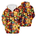 Colorful Christmas Lights Men's Golf Polo Shirts, Christmas Golf Shirt, Golf Gift For Men, Polo Shirts For Men