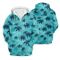 Turquoise Palm Tree Tropical Golf Shirt, Men's Polo Shirt, Hawaiian Golf Shirt, Performance Golf Shirt