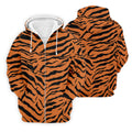 Bold Orange Black Tiger Stripe Animal Print Golf Shirt, Mens Golf Shirts, Golf Apparel For Men