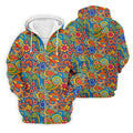 Colorful Floral Paisley Pattern Polo Shirt, Hawaiian Golf Shirt, Mens Golf Apparel