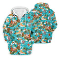 Men's Funny Surfing Santa Hawaiian Golf Shirt, Christmas Golf Shirt, Fun Golf Polo For Men