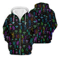 Neon Bigfoot Alien UFO Pattern Golf Polo Shirt, Men's Golf Shirt, Printed Golf Shirts