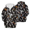 Halloween Pumpkin Skeleton Pattern Golf Polo Shirt, Hawaiian Golf Shirt, Mens Golf Apparel