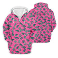 Alligator Pattern Golf Shirt, Pink Gator Print Men's Golf Polo, Polo Shirts For Men