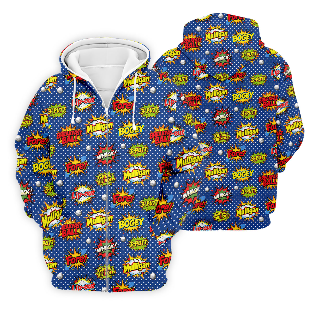 Funny Comic Pop Art Golf Shirt, Fun Golf Polo Shirt, Golf Shirts For Men