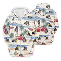 Tropical Bernese Mountain Dog Beach Hawaiian Golf Polo Shirt, Printed Golf Shirts, Golf Apparel For Men