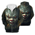 Scary Clown Face Halloween Polo Shirt, Golf Polo Shirts For Men, Mens Golf Apparel