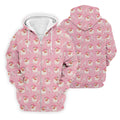 Pink Xmas Tree Santa Claus Pattern Christmas Golf Shirt, Polo Shirts For Men, Golf Gift For Men