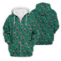 Peacock Feather Pattern Hawaiian Golf Shirt, Hawaiian Golf Shirt, Mens Golf Shirts, Golf Apparel For Men