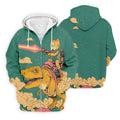Laser Cat Dinosaur Golf Shirt, Retro Sci Fi T Rex Adventure Pattern, Golf Shirt For Men