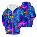 Vibrant Abstract Liquid Pattern Golf Shirt, Mens Polo Shirt, Performance Golf Shirt, Hawaiian Golf Shirt