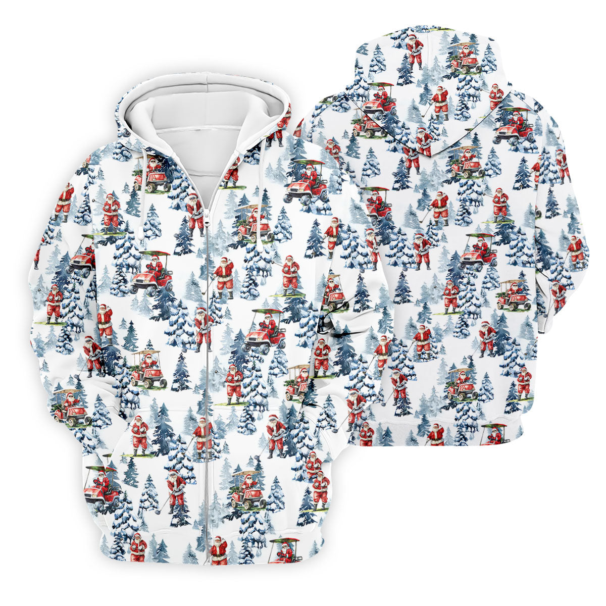 Santa Golfing Polo Shirt Mens, Fun Golf Shirts For Men, Christmas Golf Shirt, Golf Lover Xmas Gift