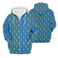 Cartoon Cactus Golfer Blue Golf Shirt, Mens Golf Polo, Golf Apparel For Men, Printed Golf Shirts