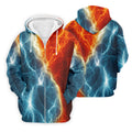 Lightning Fire And Ice Split Golf Polo Shirt, Golf Shirts For Men, Mens Golf Polo