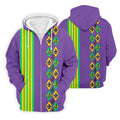 Fleur De Lis Argyle Pattern Purple Green Gold Stripes Golf Tops For Men, Polo Shirts For Men, Golf Shirts For Men
