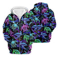 Neon Sea Turtle Ocean Pattern Hawaiian Golf Polo Shirt, Mens Golf Polo, Printed Golf Shirts