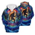 Tie Dye Bigfoot Fishing Forest Golf Shirt, Mens Golf Apparel, Printed Golf Shirts