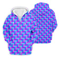 Purple Blue Gradient Checkered Pattern Golf Shirt, Mens Golf Polo, Printed Golf Shirts, Golf Polo Shirts For Men