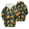Funny Hot Dog Banana Tropical Hawaiian Golf Shirt, Mens Golf Polo, Printed Golf Shirts
