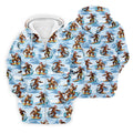 Funny Surfing Santa Bigfoot Christmas Polo Shirt, Mens Golf Polo, Hawaiian Golf Shirt