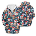 Custom Face Pine Tree Reindeer Dark Teal Green Christmas Golf Shirt, Golf Shirts For Men, Golf Gift For Men